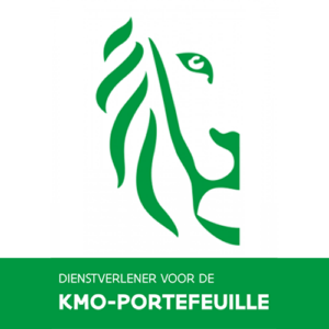 een groene leeuwenkop met de woorden kmo - portfeuille